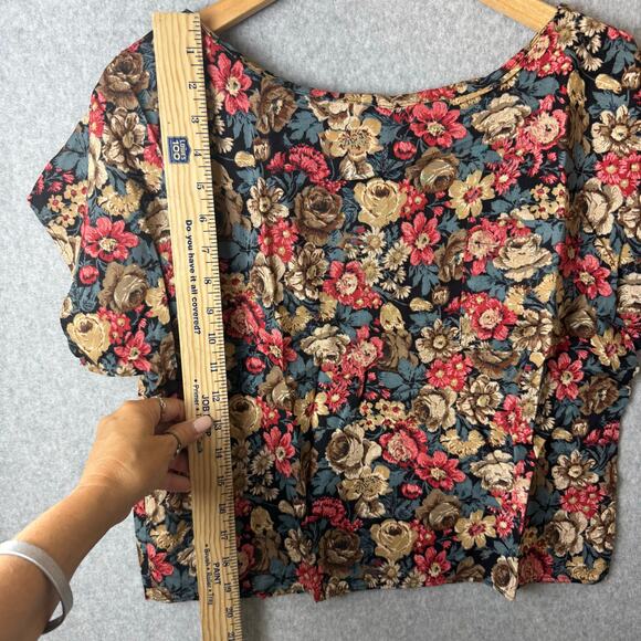 La Bene Vintage Outfit Women’s Large Floral Bohemian Top & Midi Skirt Romantic - Picture 5 of 16